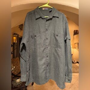 burnside Heather Charcoal Button-Up Shirt